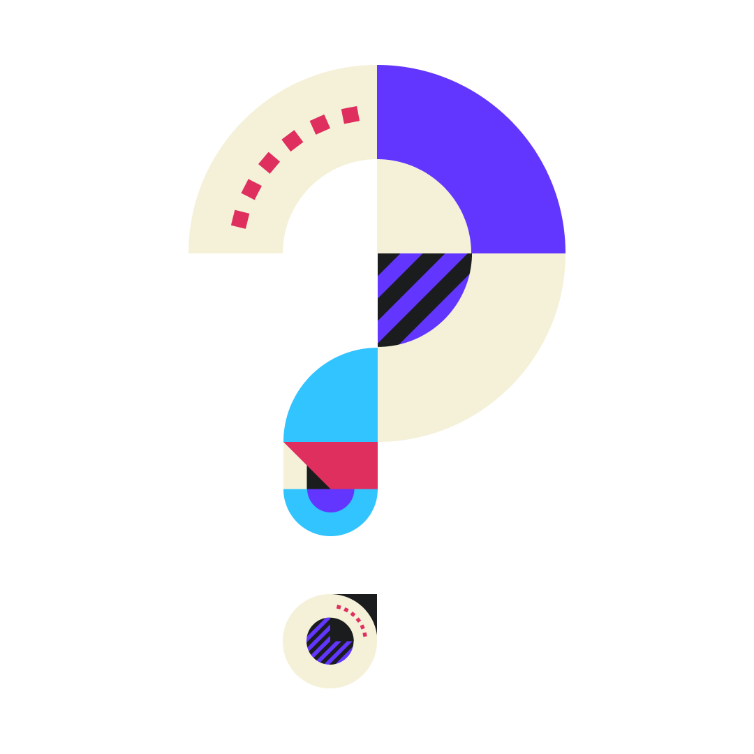 Stylized question mark illustration